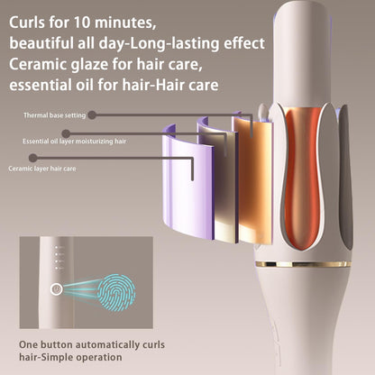 Thanksgiving & Christmas Gift Pick for Mom Women Girlfriend, Automatic Curling Iron Auto Hair Curler Rotating Iron Spinning with 4 Temps & 1" Large Barrel Auto Shut-Off for Styling, Champagne Gold